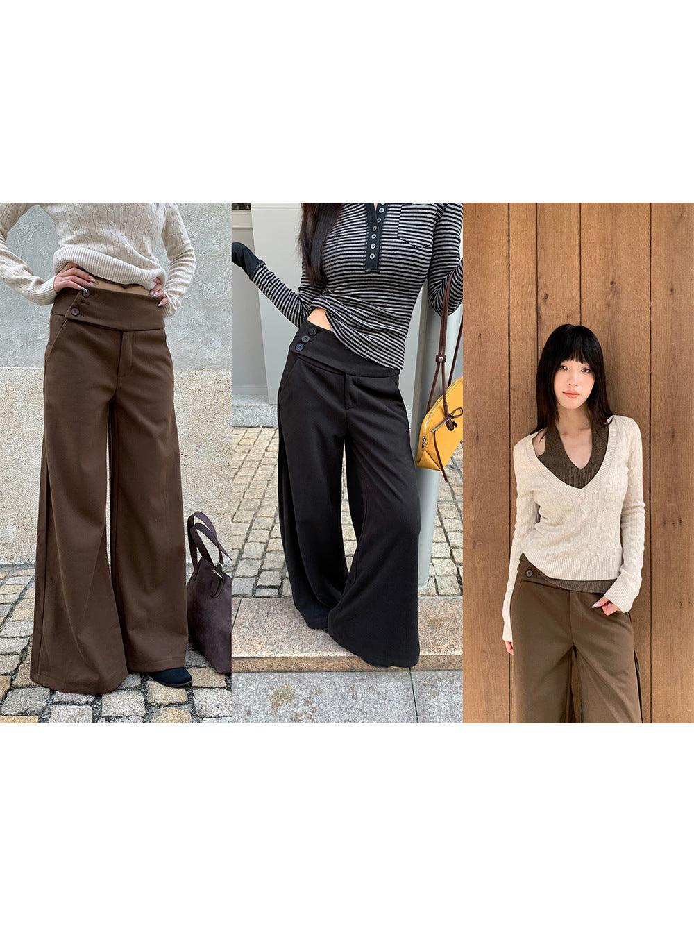 Women's Stylish Side-Button Suit Pants