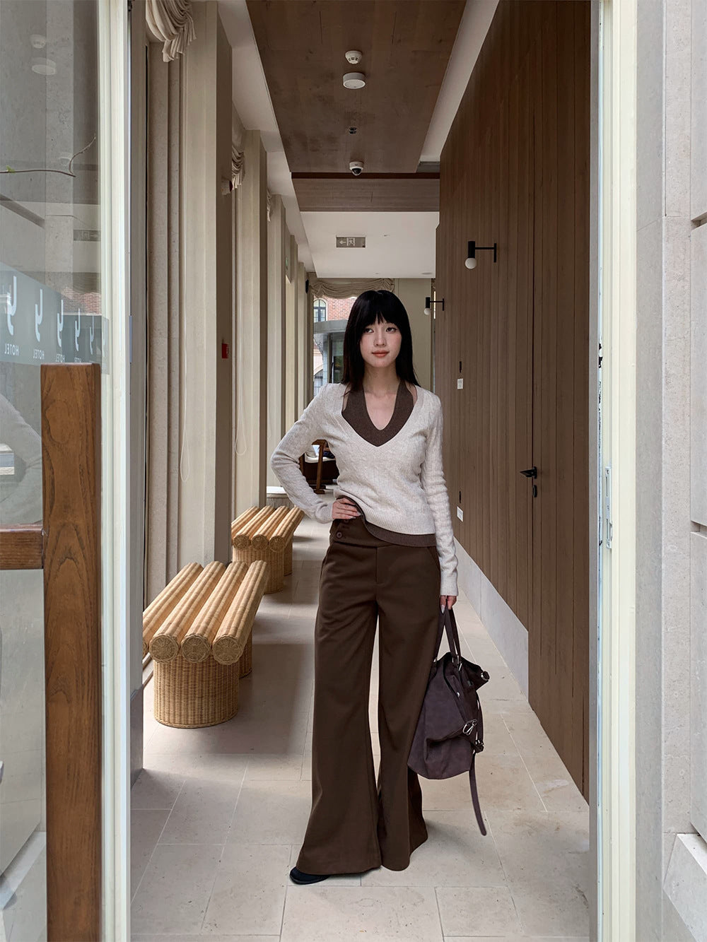 Women's Stylish Side-Button Suit Pants